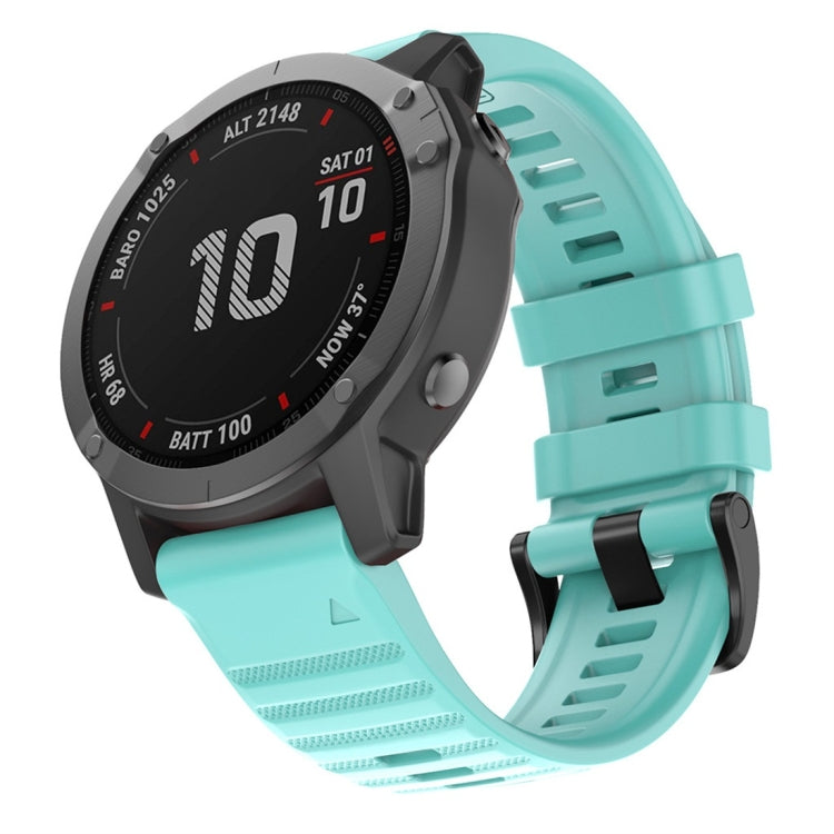 Silicone smartwatch replacement strap, turquoise with buckle and perforated holes