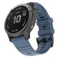 Silicone smartwatch replacement strap, blue with buckle and perforated holes