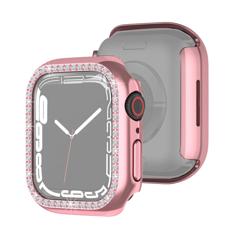 Electroplating PC Single Row Diamond Protective Case For Apple Watch Series, For Apple Watch Series 9 / 8 / 7 41mm, For Apple Watch Series 9 / 8 / 7 45mm