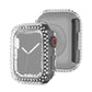 Electroplating PC Double Rows Diamond Protective Case For Apple Watch Series, For Apple Watch Series 9 / 8 / 7 41mm, For Apple Watch Series 9 / 8 / 7 45mm