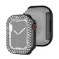Electroplating PC Double Rows Diamond Protective Case For Apple Watch Series, For Apple Watch Series 9 / 8 / 7 41mm, For Apple Watch Series 9 / 8 / 7 45mm
