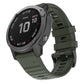 Silicone smartwatch replacement strap for Garmin, army green, with adjustable buckle holes