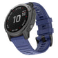 Silicone smartwatch replacement strap for Garmin, navy blue, with adjustable buckle holes
