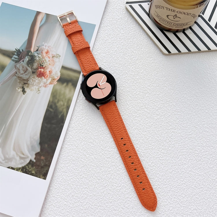 Lychee Texture Leather Strap Watchband, For Samsung Galaxy Watch4 40mm / 44mm