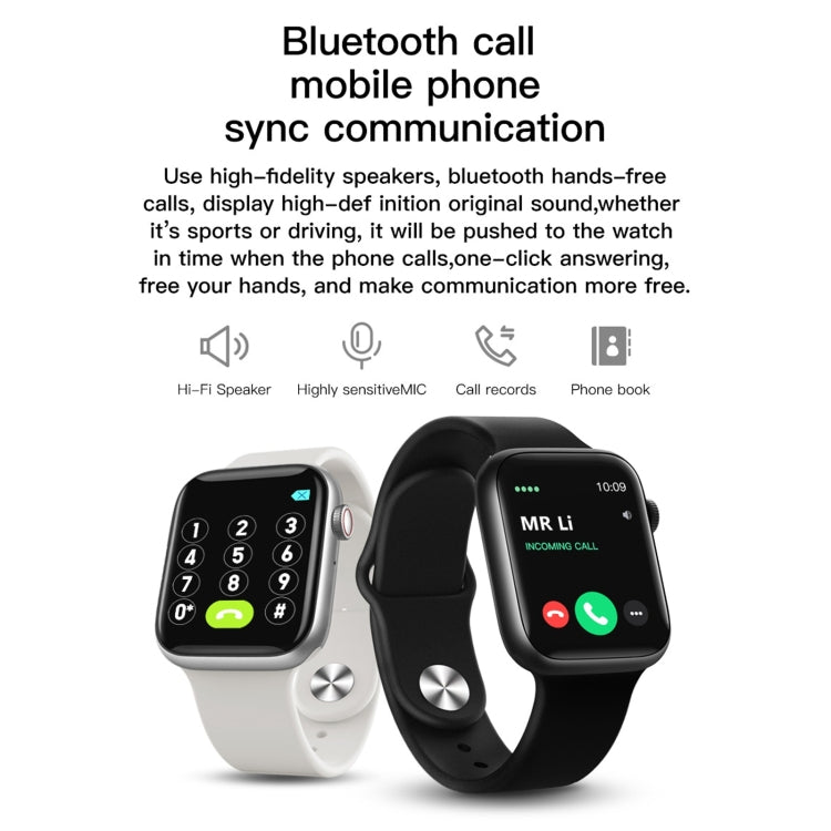 Two smartwatches showing Bluetooth call interface screens, one white and one black