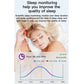 Smartwatch sleep-monitoring feature graphic with sleep chart and resting person