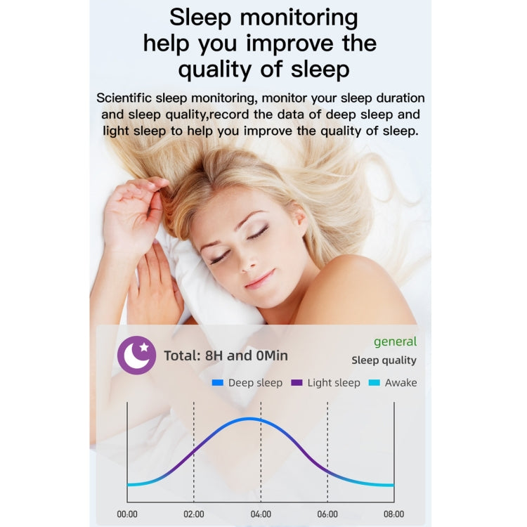 Smartwatch sleep-monitoring feature graphic with sleep chart and resting person