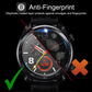 22mm tempered glass screen protector covering a smartwatch face with starburst shine