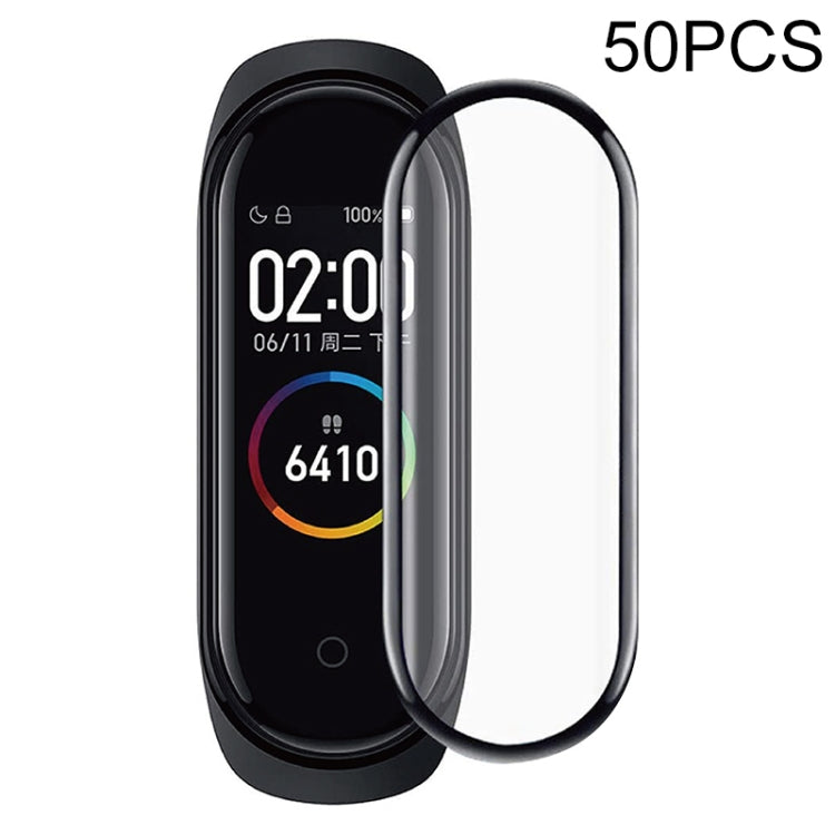 Curved transparent screen protector film on a black smartwatch display