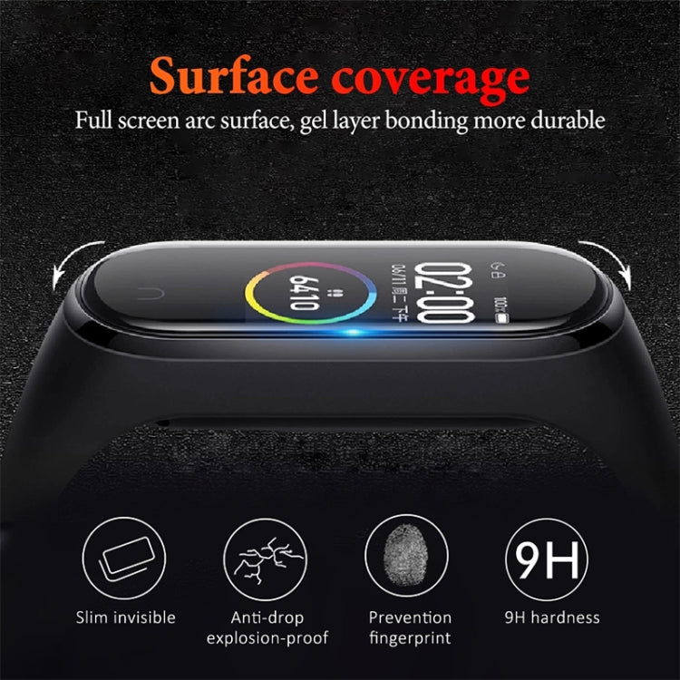 Smartwatch screen protector film covering the front glass area