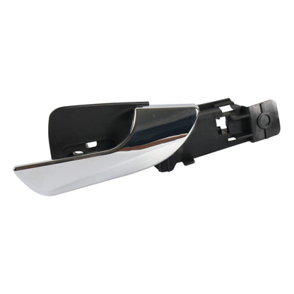 Right front inside door handle with black housing and chrome trim