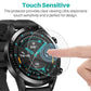 Clear touch-sensitive hydrogel watch screen protector, finger touch on display