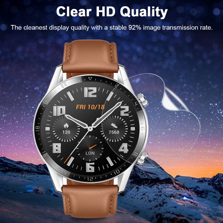 Clear hydrogel watch screen protector film over watch face