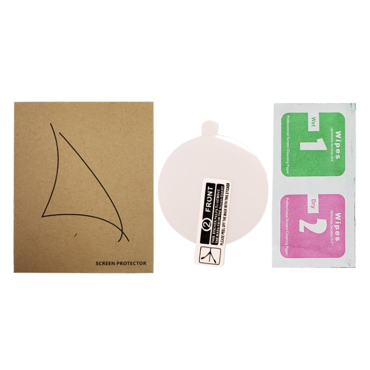Watch screen protector film kit with cleaning wipes and 1 alignment card