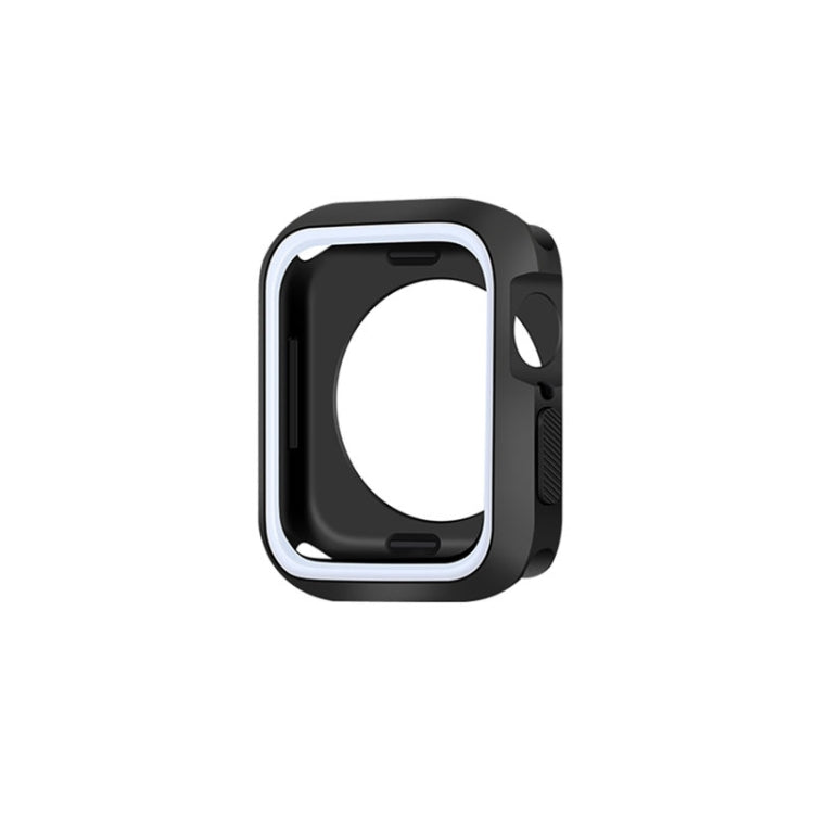 Two-color shockproof protective case in black with white accent border