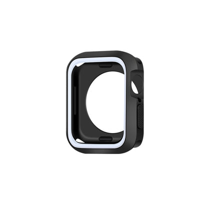 Two-color shockproof protective case in black with white accent border
