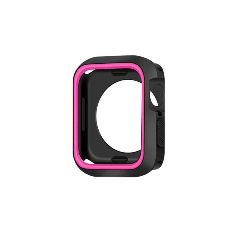 Two-color shockproof protective case in black with magenta accent border