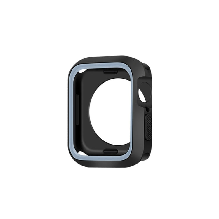 Two-color shockproof protective case in dark gray with light blue accent border