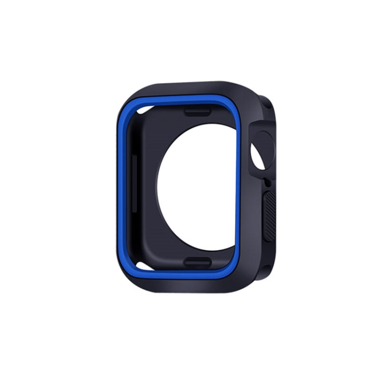 Two-color shockproof protective case in navy blue with bright blue accent border