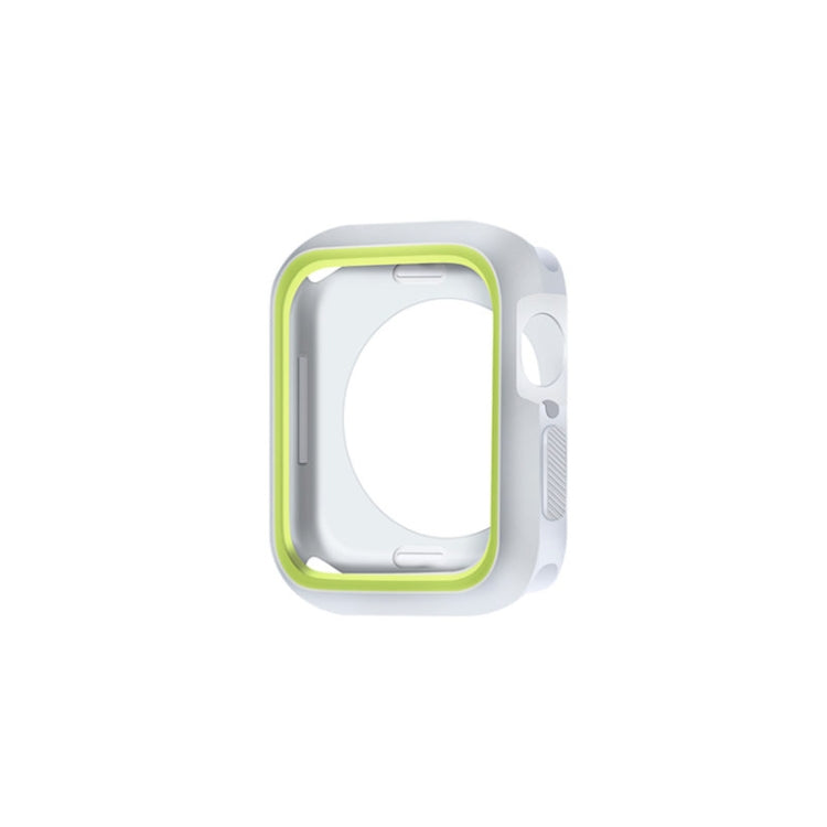 Two-color shockproof protective case with lime green border and light gray body