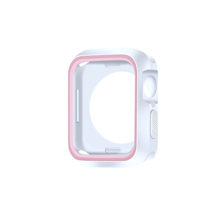 Two-color shockproof protective case with pink border and light gray body