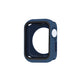 Two-tone shockproof Apple Watch case, navy blue with white side button cutout