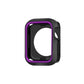 Two-tone shockproof Apple Watch case, black with purple border and side buttons