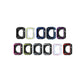 Assorted two-tone shockproof Apple Watch cases in multiple colors: black, blue, purple, pink