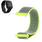 Green nylon watch band with neon yellow hook-and-loop fastener for Fitbit Versa and Versa 2