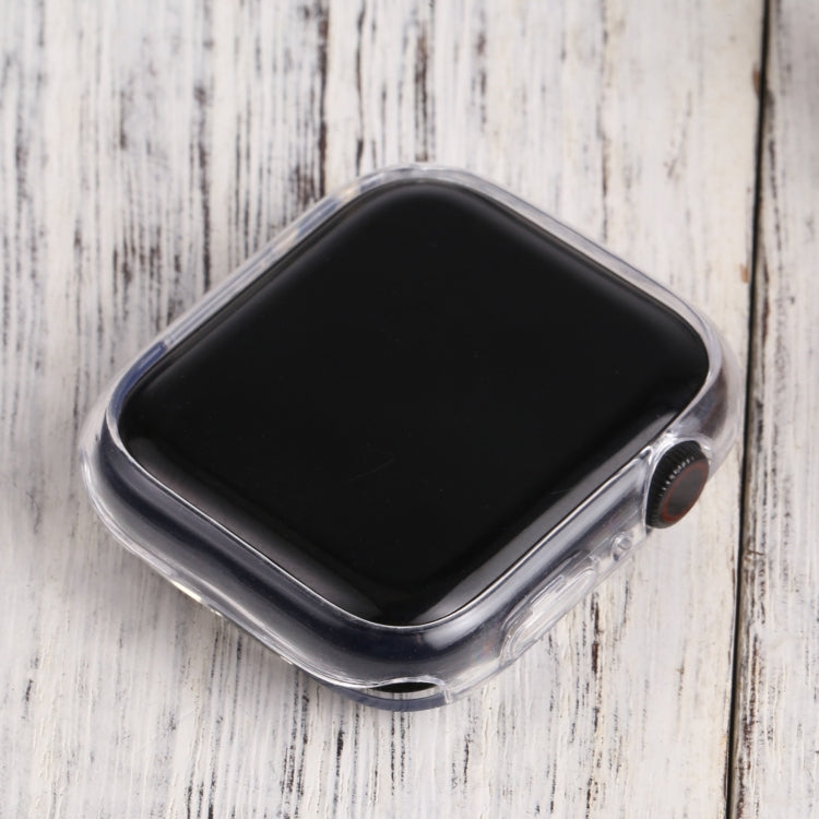 Apple Watch protected by clear TPU case with black screen window
