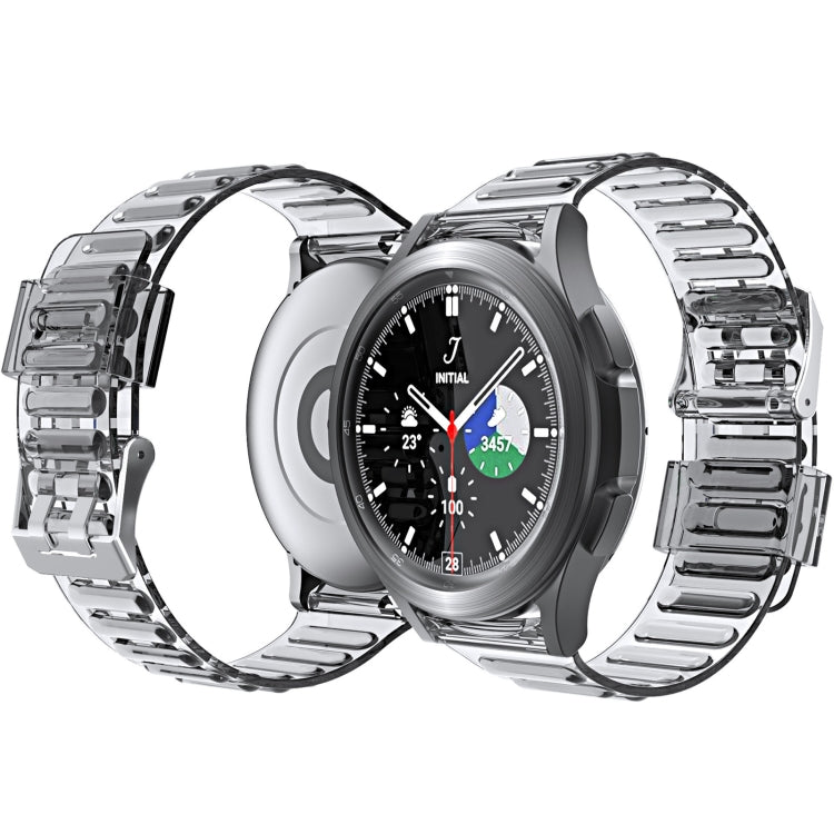 Watch with dark dial and silver metal link strap, shown in a side view.