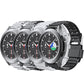 Assorted silicone watchbands showing black dials and black strap details.