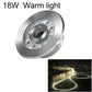 Stainless steel ring LED underwater fountain light, 18W warm light, clear lens LED array