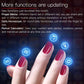 Set of fingers with red glossy nails featuring a smart nail chip