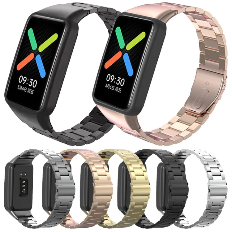 Stainless Steel Three-bead Strap Watchband, For OPPO Watch Free NFC