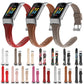 Assorted leather watchbands with metal buckles in multiple colors