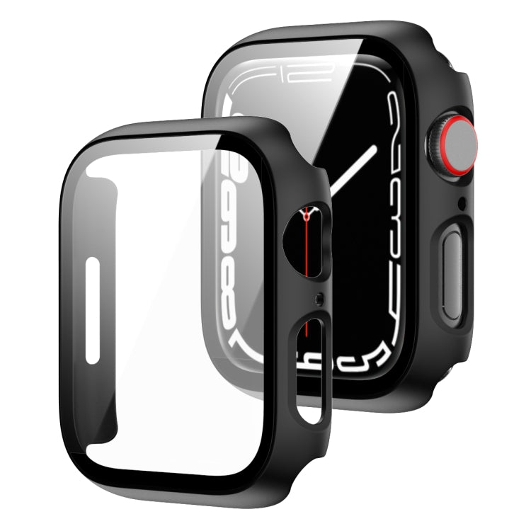 2 in 1 PC Frame + Tempered Glass Protector Case, For Apple Watch Series 9 / 8 / 7 41mm, For Apple Watch Series 8 / 7 45mm