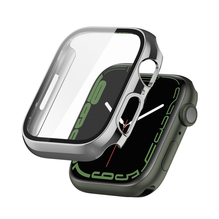Electroplating Shockproof PC Protective Case with Tempered Glass Film, For Apple Watch Series 9 / 8 / 7 41mm, For Apple Watch Series 9 / 8 / 7 45mm