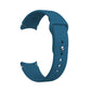 Teal blue silicone reverse-buckle watch band with adjustment holes and metal pin