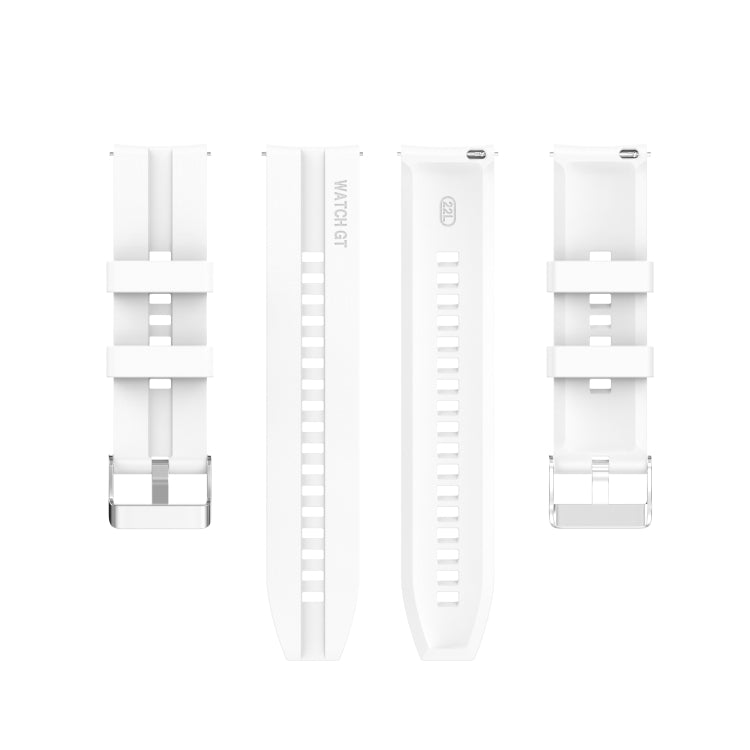 Silicone Silver Buckle Watchband, For Huawei Watch GT 3 46mm/GT Runner, For Huawei Watch GT 3 42mm