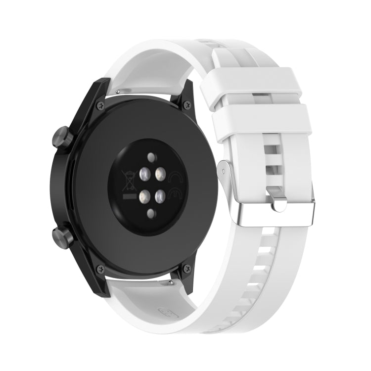 Silicone Silver Buckle Watchband, For Huawei Watch GT 3 46mm/GT Runner, For Huawei Watch GT 3 42mm