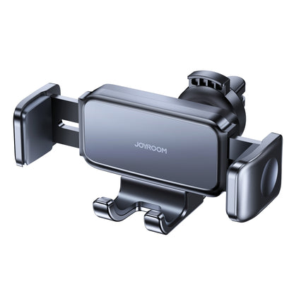 Gray air-vent car phone holder with clamp arms and vent side supports