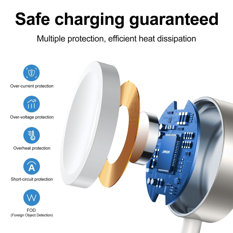 Magnetic charging cable with internal coil and round magnetic charging connector