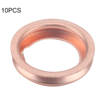 Copper crush washer gasket ring, orange-brown with central hole