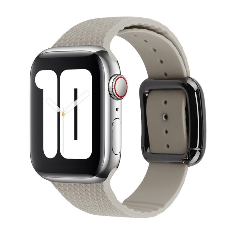 Black Buckle Silicone Watchband For Apple Watch Series, 7 41mm / 6&SE&5&4 40mm / 3&2&1 38mm, 7 45mm / 6&SE&5&4 44mm / 3&2&1 42mm