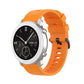Orange silicone smartwatch replacement strap with adjustable buckle and vented holes