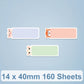 Thermal label paper sheets with animal face icons and blank rectangular labels in pastel colors
