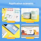 Thermal labels applied to books, cups, phones, and personal items for organization