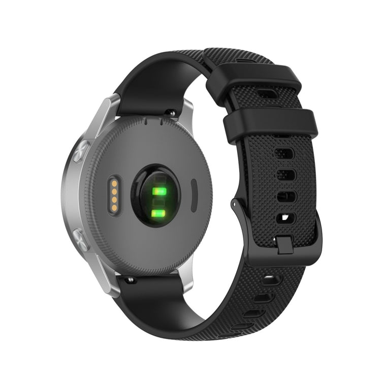 Black silicone replacement wristband strap with textured side and adjustable pin holes
