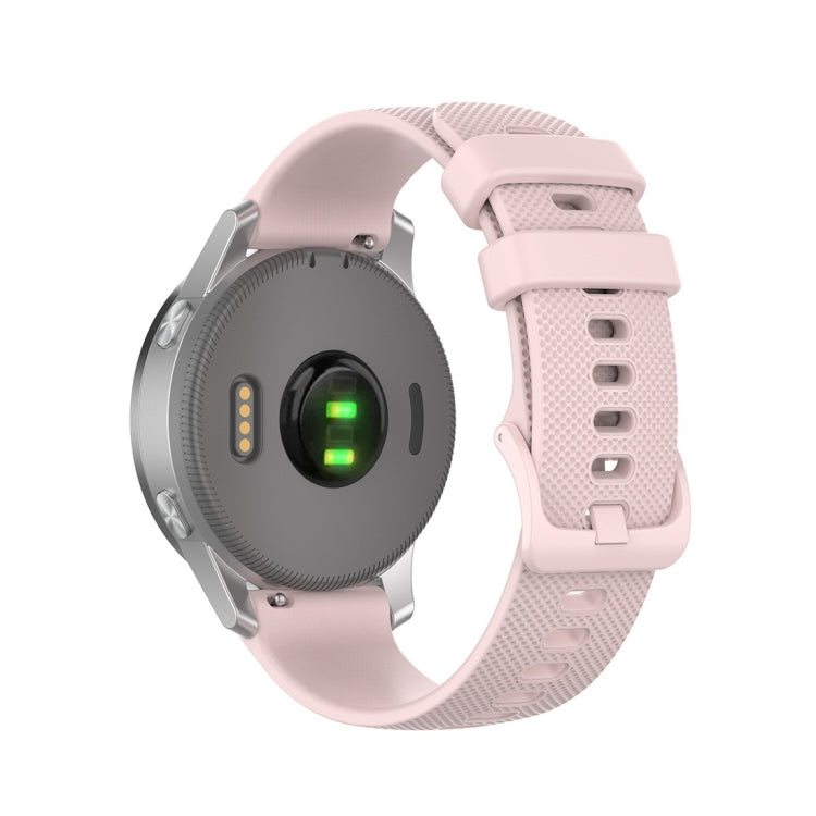 Silicone smart watch replacement strap in pink, universal 18mm–22mm grippy textured design